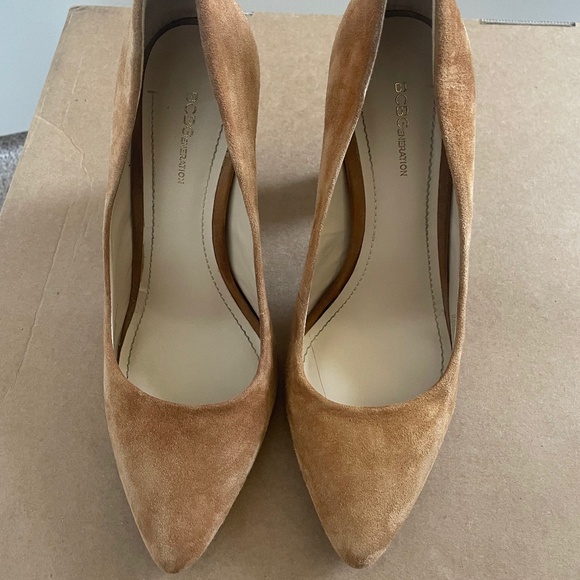 BCBGeneration Camel Suede Chunky Heels - Picture 3 of 4